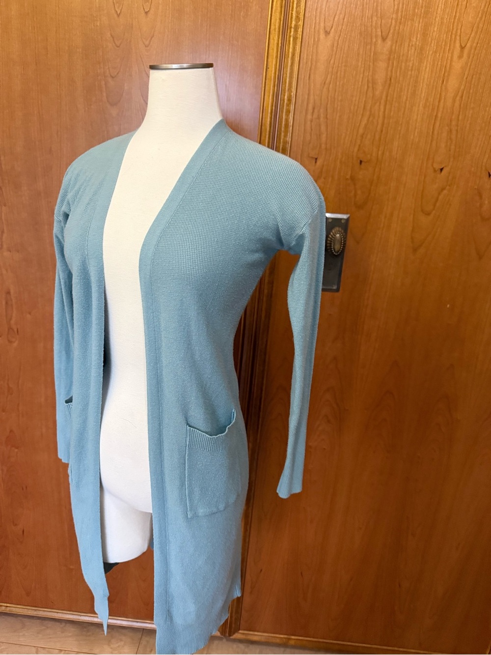 tea n rose Dusty Blue Open-Front Long Cardigan